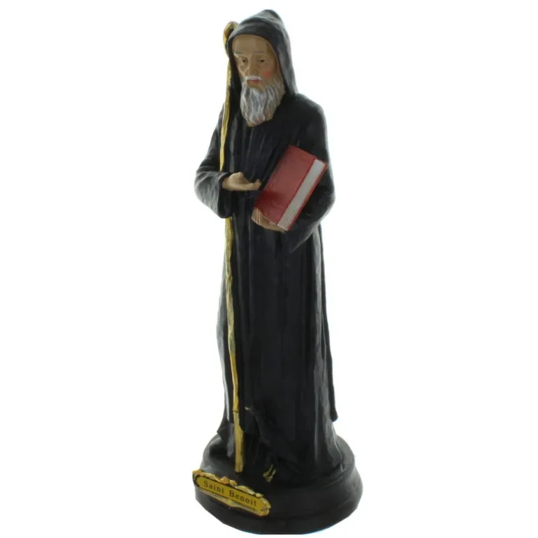 Palais du Rosaire Statue de Saint Benoît en résine 30cm^ Statue De Saint Benoît