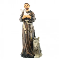 Palais du Rosaire Statue de Saint François d'Assise au loup en résine de 20cm^ Autres Statues De Saints