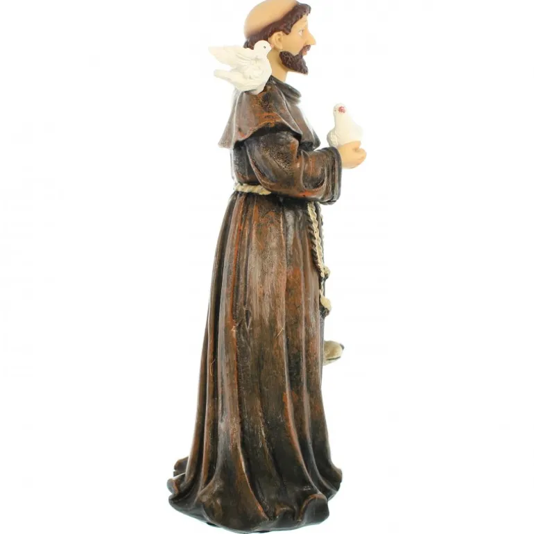 Palais du Rosaire Statue de Saint François d'Assise au loup en résine de 20cm^ Autres Statues De Saints