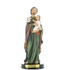 Palais du Rosaire Statue de Saint Joseph à l'enfant en résine colorée 22cm^ Statue De Saint Joseph