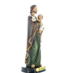 Palais du Rosaire Statue de Saint Joseph à l'enfant en résine colorée 22cm^ Statue De Saint Joseph
