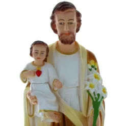 Palais du Rosaire Statue de Saint Joseph à l'Enfant Jésus en résine colorée 40cm^ Statue De Saint Joseph