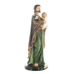 Palais du Rosaire Statue de Saint Joseph à l'enfant en résine colorée 31cm^ Statue De Saint Joseph