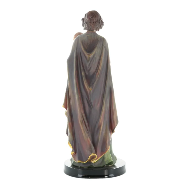 Palais du Rosaire Statue de Saint Joseph à l'enfant en résine colorée 31cm^ Statue De Saint Joseph