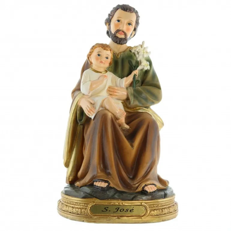 Palais du Rosaire Statue de Saint Joseph assis de 30cm en résine^ Statue De Saint Joseph