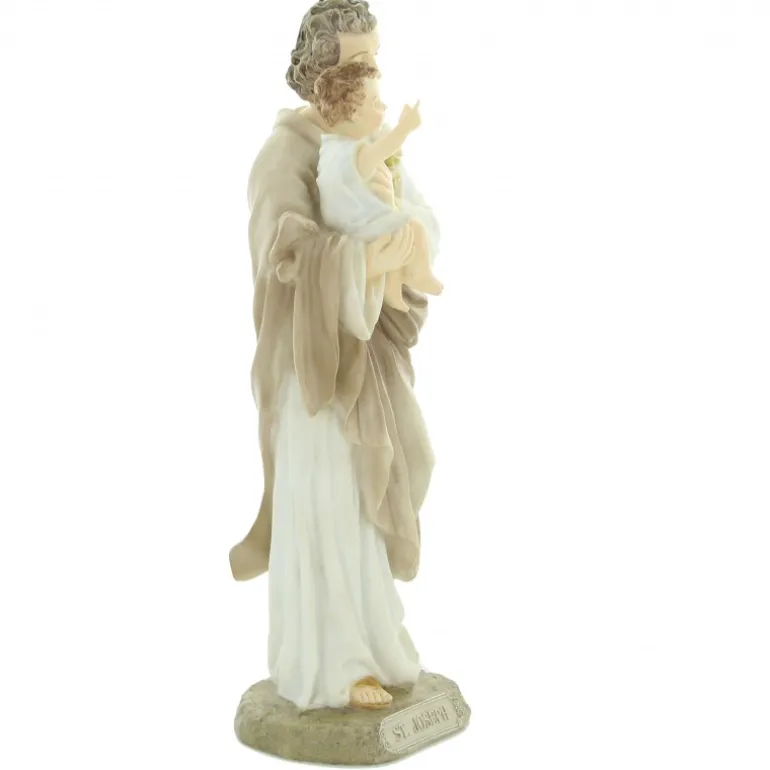 Palais du Rosaire Statue de Saint Joseph de 21cm en résine peinte à la main^ Statue De Saint Joseph