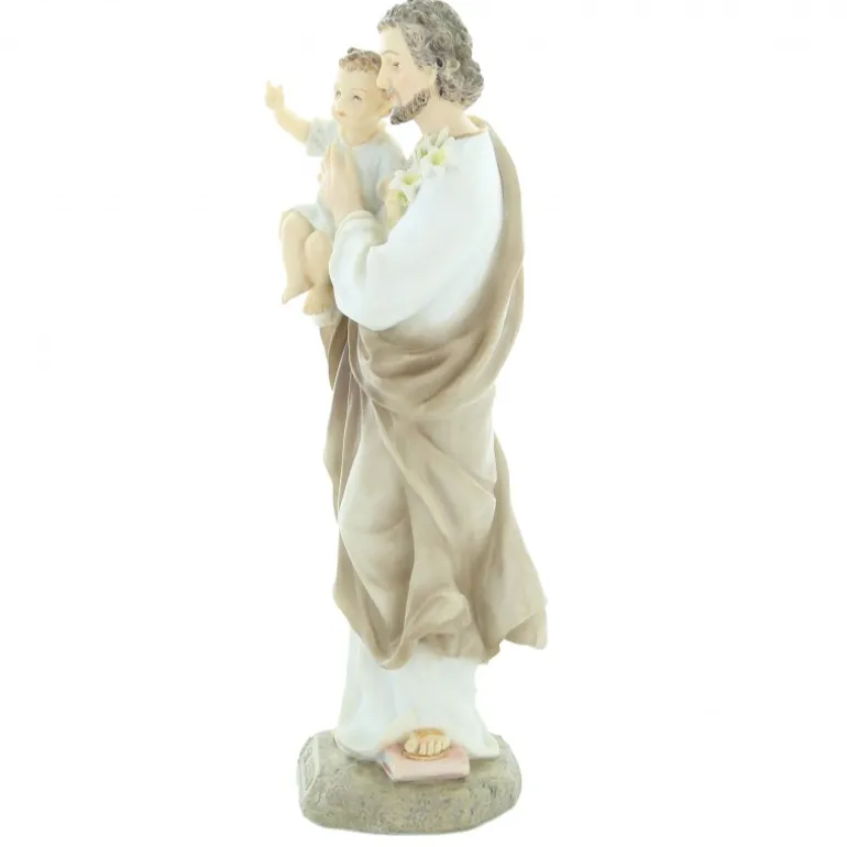 Palais du Rosaire Statue de Saint Joseph de 21cm en résine peinte à la main^ Statue De Saint Joseph