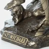 Palais du Rosaire Statue de Saint Michel contre le démon, bronze coulé à froid 23cm^ Statue En Bronze Et Métal | Statue De Saint Michel
