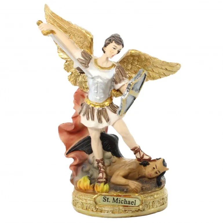 Palais du Rosaire Statue de Saint Michel en résine 13cm^ Statue De Saint Michel