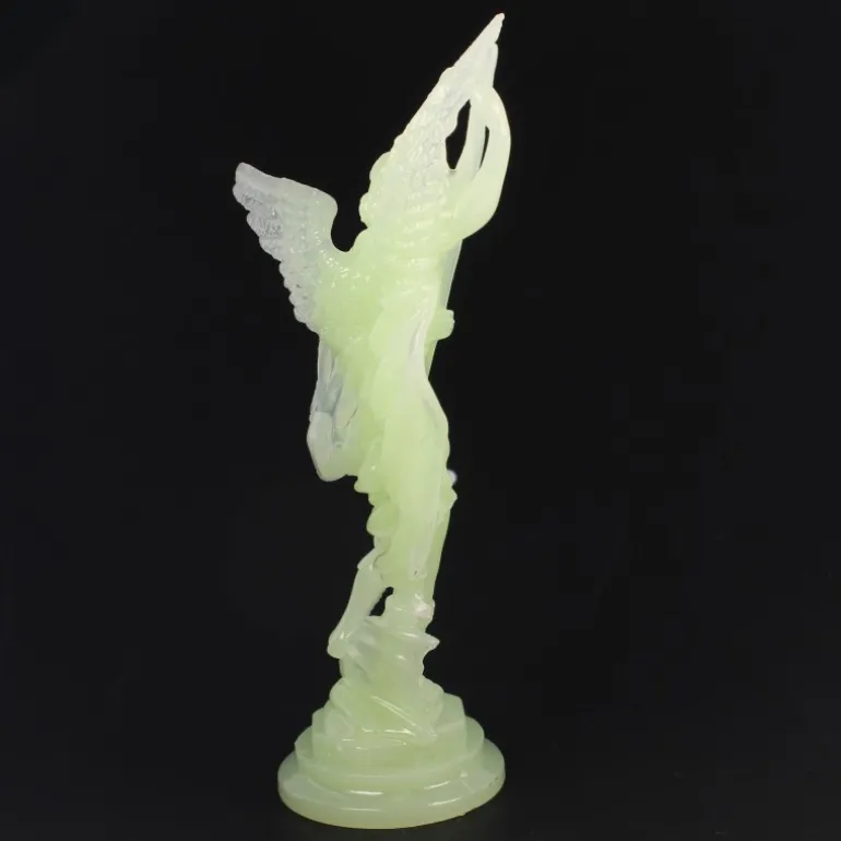 Palais du Rosaire Statue de Saint Michel lumineuse de 13cm en résine^ Statue Lumineuse | Statue Ange