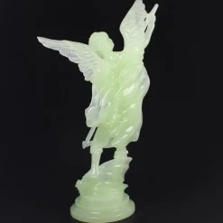 Palais du Rosaire Statue de Saint Michel lumineuse de 13cm en résine^ Statue Lumineuse | Statue Ange