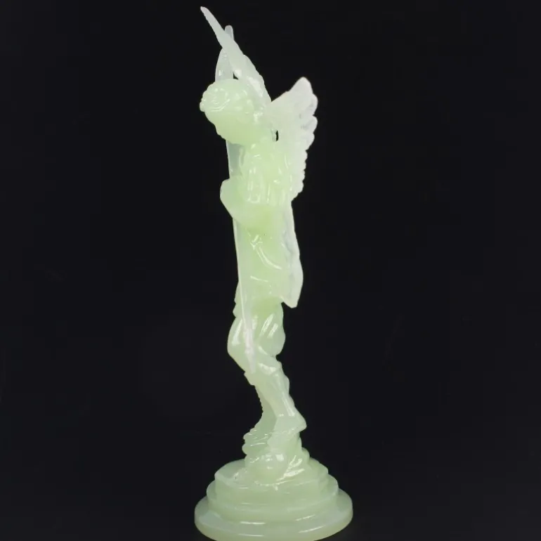 Palais du Rosaire Statue de Saint Michel lumineuse de 13cm en résine^ Statue Lumineuse | Statue Ange