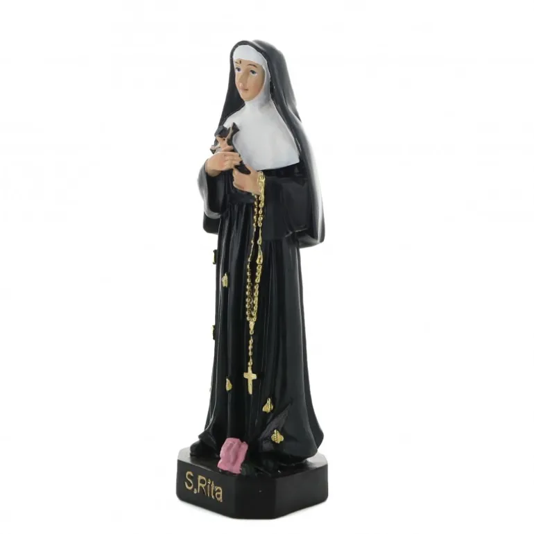 Palais du Rosaire Statue de Sainte Rita aux abeilles en résine colorée 40 cm^ Statue De Sainte Rita