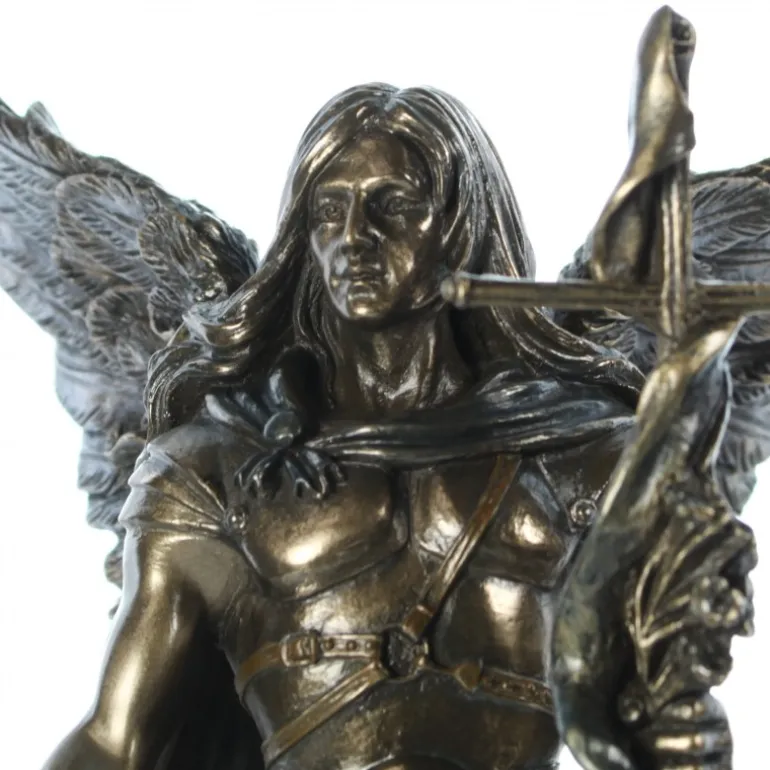 Palais du Rosaire Statue détaillée de Saint Gabriel effet bronze 24cm^ Autres Statues De Saints
