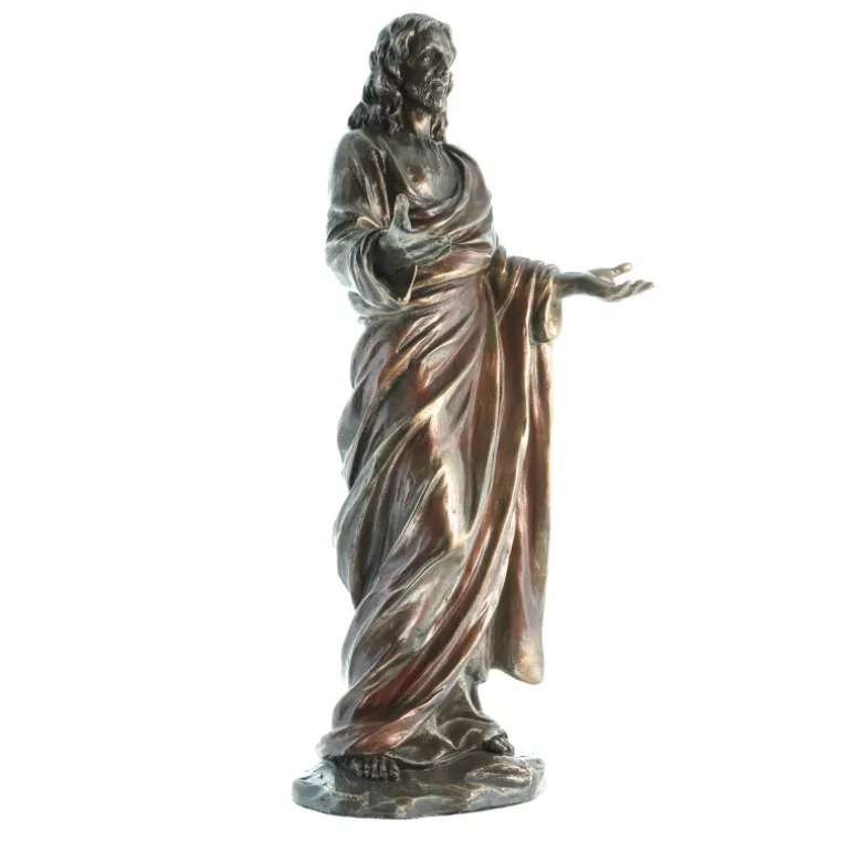 Palais du Rosaire Statue du Christ en bronze coulé à froid 23cm^ Statue Funéraire | Statue En Bronze Et Métal
