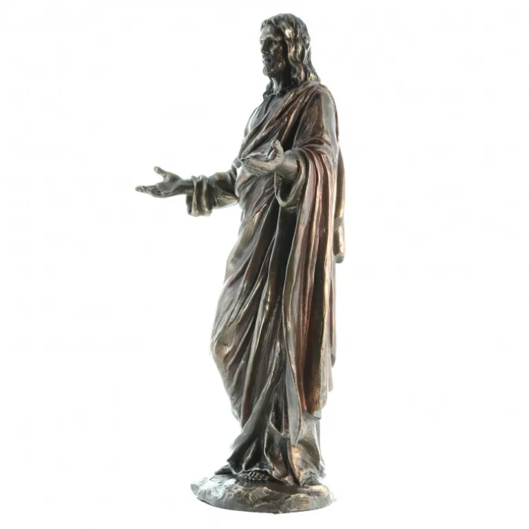 Palais du Rosaire Statue du Christ en bronze coulé à froid 23cm^ Statue Funéraire | Statue En Bronze Et Métal