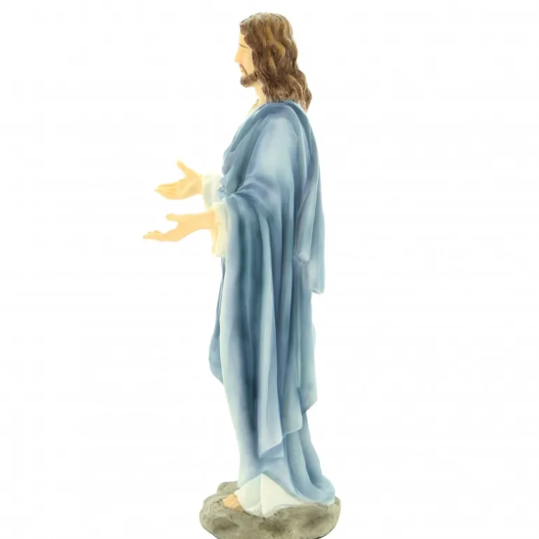 Palais du Rosaire Statue du Christ en résine peinte à la main de 23cm^ Sacré-Coeur De Jésus | Jésus Miséricordieux