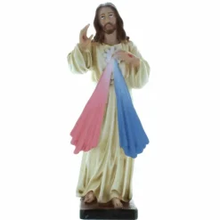 Palais du Rosaire Statue du Christ Miséricordieux en résine colorée 18cm^ Jésus Miséricordieux