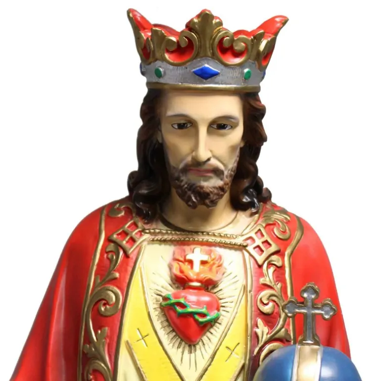 Palais du Rosaire Statue du Christ Roi grande taille en résine 118cm^ Statue De Grande Taille