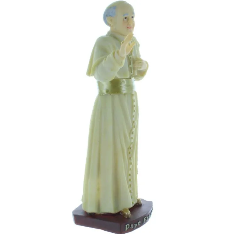 Palais du Rosaire Statue du Pape François en résine colorée 15cm^ Autres Statues De Saints