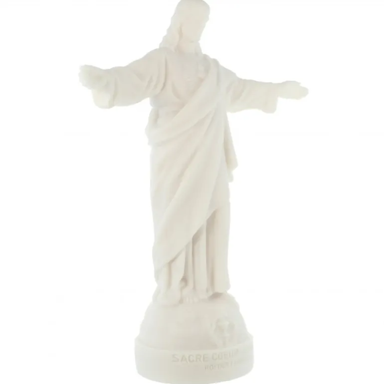 Palais du Rosaire Statue du Sacré Coeur de Jésus de 25cm en albâtre^ Sacré-Coeur De Jésus