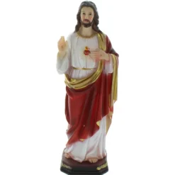 Palais du Rosaire Statue du Sacré Coeur de Jésus en résine colorée 30cm^ Sacré-Coeur De Jésus