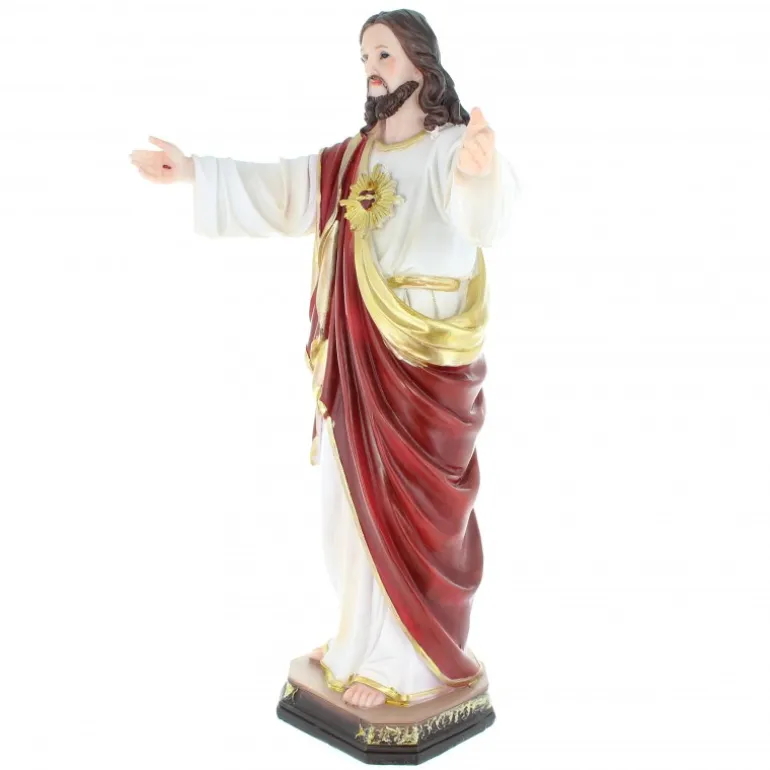 Palais du Rosaire Statue du Sacré Coeur de Jésus de Montmartre en résine de 40cm^ Sacré-Coeur De Jésus