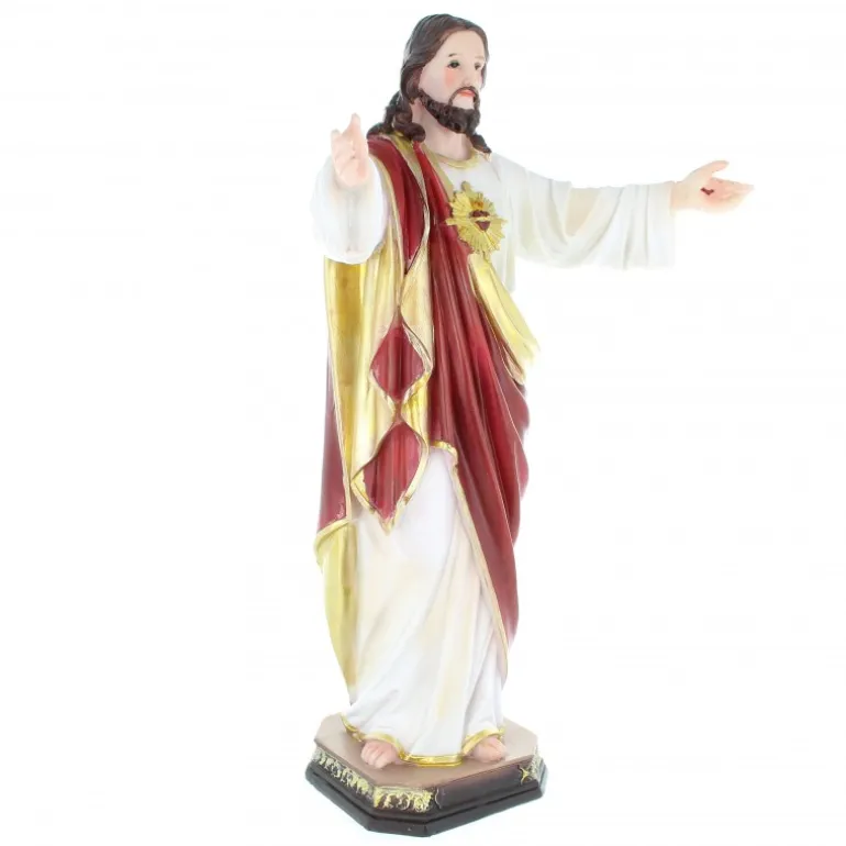 Palais du Rosaire Statue du Sacré Coeur de Jésus de Montmartre en résine de 40cm^ Sacré-Coeur De Jésus