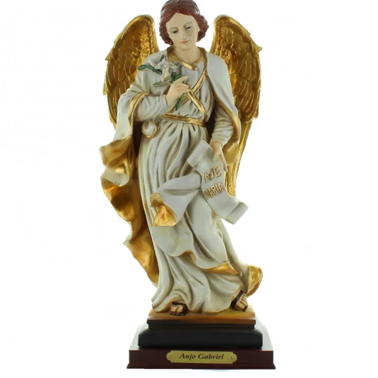 Palais du Rosaire Statue en résine de l'Ange Gabriel 30cm^ Autres Statues De Saints | Statue Ange