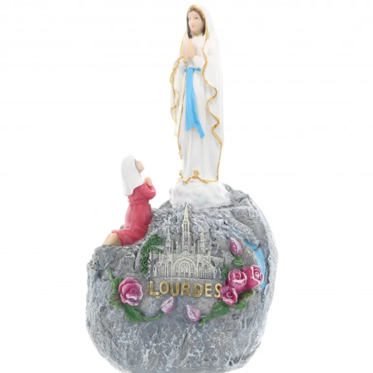 Palais du Rosaire Statue en Résine de l'Apparition de Lourdes de 25 cm^ Statue De Notre Dame De Lourdes