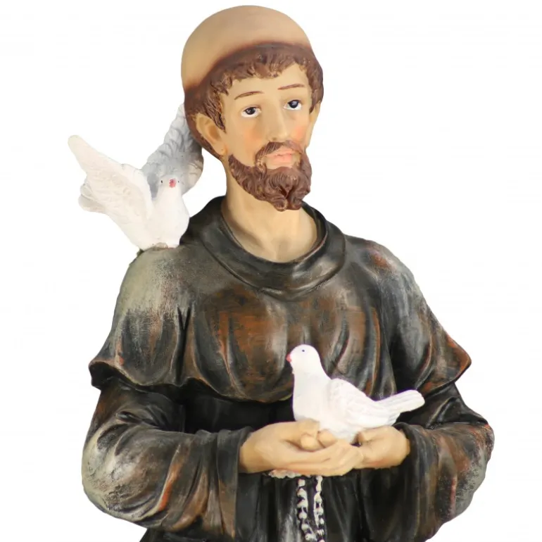 Palais du Rosaire Statue en résine de Saint François d'Assise de 53cm^ Autres Statues De Saints