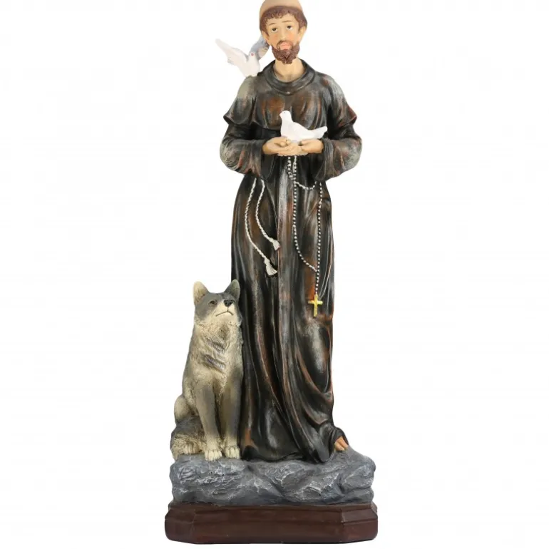 Palais du Rosaire Statue en résine de Saint François d'Assise de 53cm^ Autres Statues De Saints