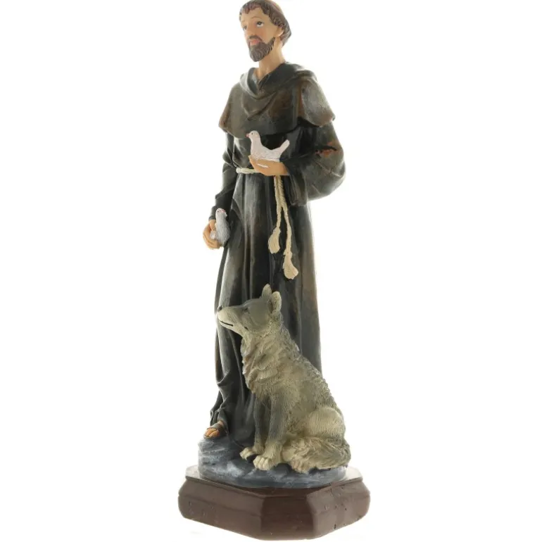 Palais du Rosaire Statue en résine de Saint-François d'Assise de 30cm^ Autres Statues De Saints