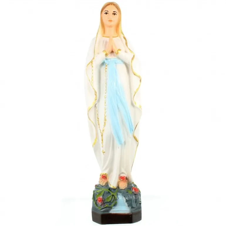 Palais du Rosaire Statue en résine et fibre de verre de Notre Dame de Lourdes en couleur de 20cm^ Statue De Notre Dame De Lourdes