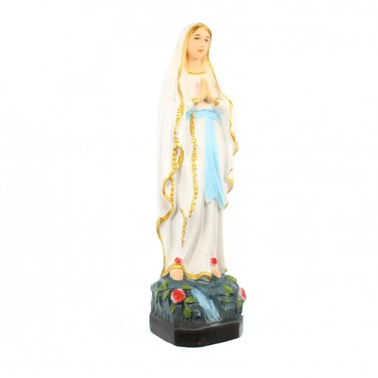 Palais du Rosaire Statue en résine et fibre de verre de Notre Dame de Lourdes en couleur de 15cm^ Statue De Notre Dame De Lourdes