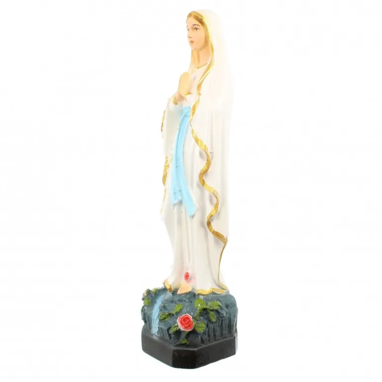 Palais du Rosaire Statue en résine et fibre de verre de Notre Dame de Lourdes en couleur de 15cm^ Statue De Notre Dame De Lourdes