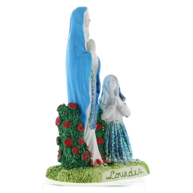 Palais du Rosaire Statue Hygromètre Apparition de Lourdes pailletée^ Statue De Notre Dame De Lourdes
