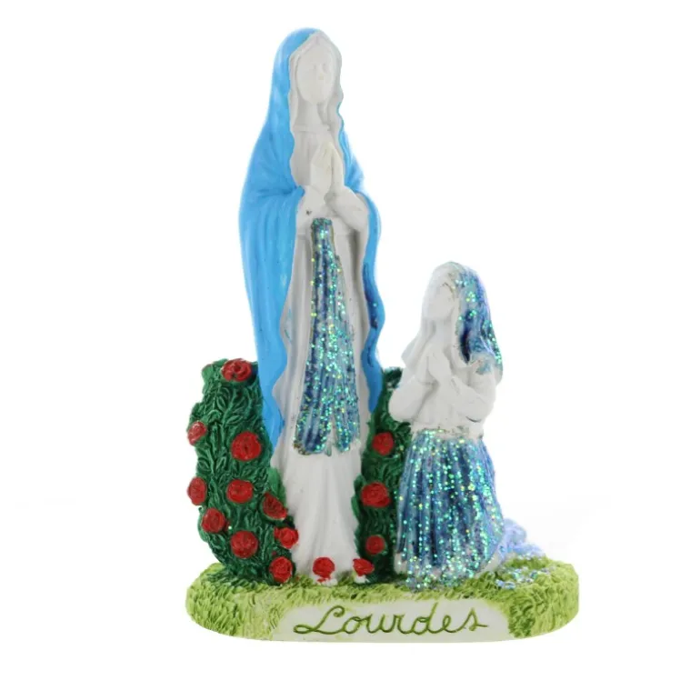 Palais du Rosaire Statue Hygromètre Apparition de Lourdes pailletée^ Statue De Notre Dame De Lourdes