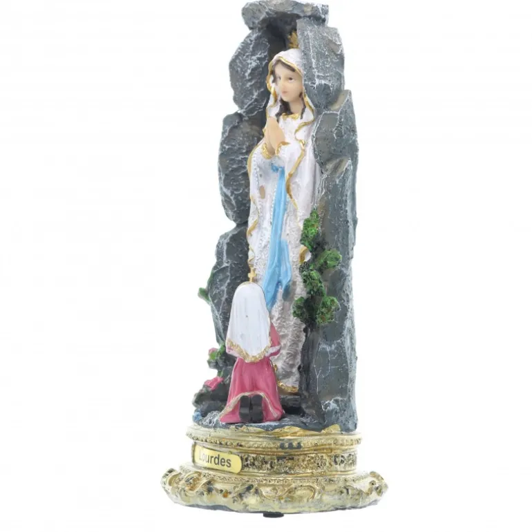 Palais du Rosaire Statue lumineuse de l'Apparition de Lourdes en Résine 21cm^ Statue Lumineuse