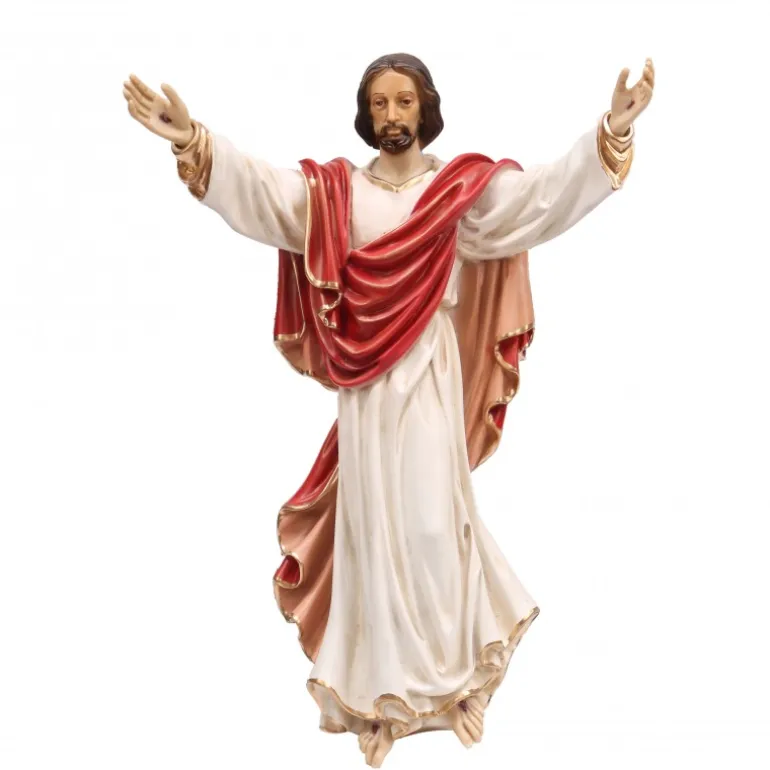 Palais du Rosaire Statue murale du Christ rédempteur en résine colorée 54 cm^ Autres Statues De Saints