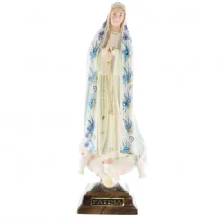 Palais du Rosaire Statue N. Dame de Fatima manteau avec fleurs et brillants 27cm^ Statue Vierge De Fatima