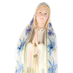 Palais du Rosaire Statue N. Dame de Fatima manteau avec fleurs et brillants 27cm^ Statue Vierge De Fatima