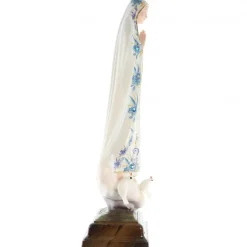 Palais du Rosaire Statue N. Dame de Fatima manteau avec fleurs et brillants 27cm^ Statue Vierge De Fatima