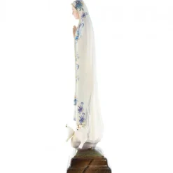 Palais du Rosaire Statue N. Dame de Fatima manteau avec fleurs et brillants 27cm^ Statue Vierge De Fatima