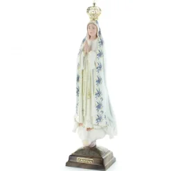 Palais du Rosaire Statue Notre Dame de Fatima décorée de fleurs en résine de 24 cm^ Statue Vierge De Fatima