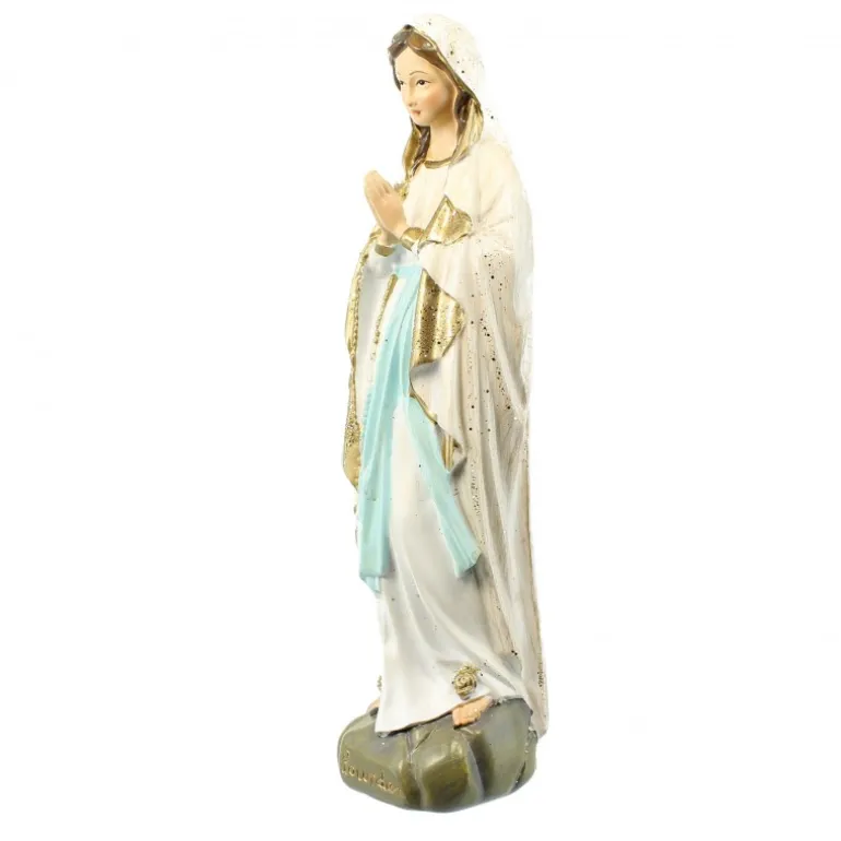 Palais du Rosaire Statue Notre Dame de Lourdes à paillettes 18cm^ Statue De Notre Dame De Lourdes