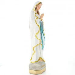 Palais du Rosaire Statue Notre Dame de Lourdes en résine colorée avec paillettes dorées 30cm^ Statue De Notre Dame De Lourdes