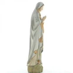 Palais du Rosaire Statue Notre Dame de Lourdes patinée avec mateau or en résine 40 cm^ Statue De Notre Dame De Lourdes