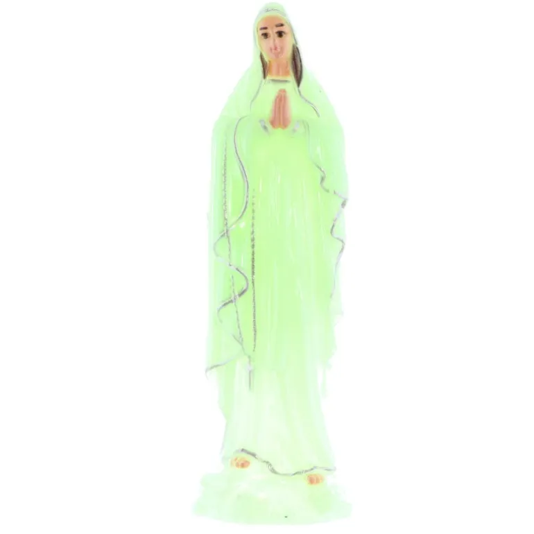 Palais du Rosaire Statue Notre Dame de Lourdes lumineuse 15cm en résine^ Statue Lumineuse | Statue De Notre Dame De Lourdes