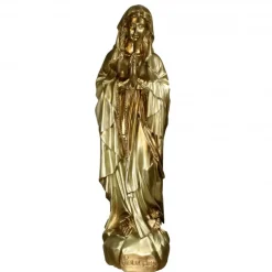Palais du Rosaire Statue Notre Dame de Lourdes dorée en résine 80 cm^ Statue De Grande Taille | Statue De Notre Dame De Lourdes